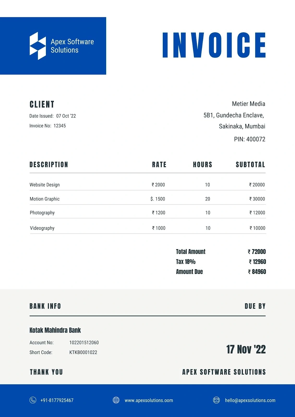 Format Of A Gst Invoice