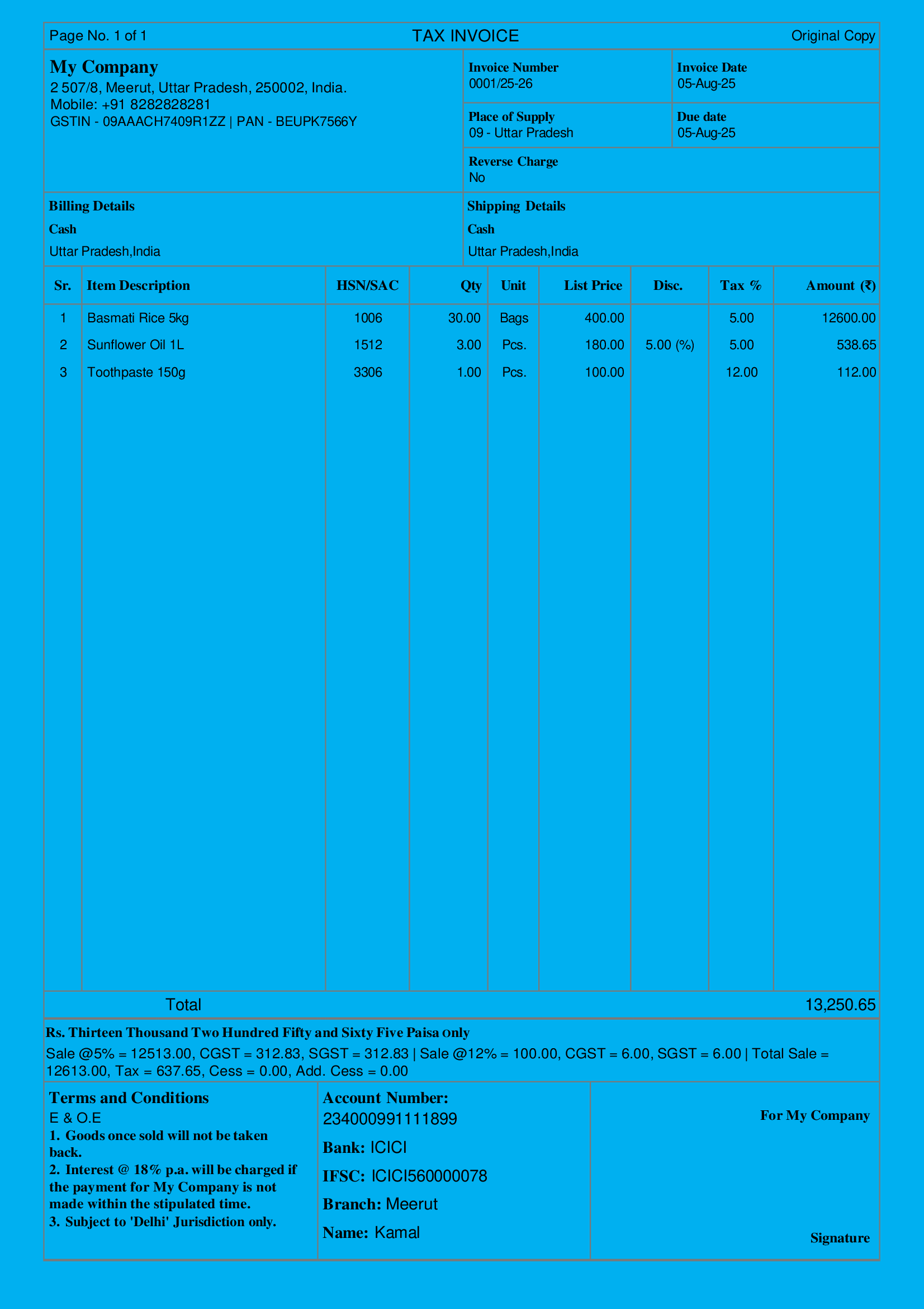 grocery shop invoice template download
